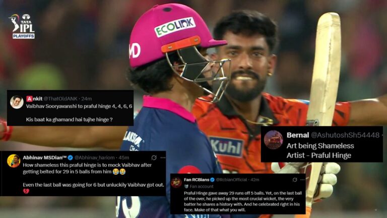 “How Shameless…” Praful Hinge’s Celebration On Vaibhav Sooryavanshi’s Wicket S – IPL 2026: वैभव सूर्यवंशी का विकेट लेने के बाद प्रफुल हिंगे के जश्न पर भड़के फैंस